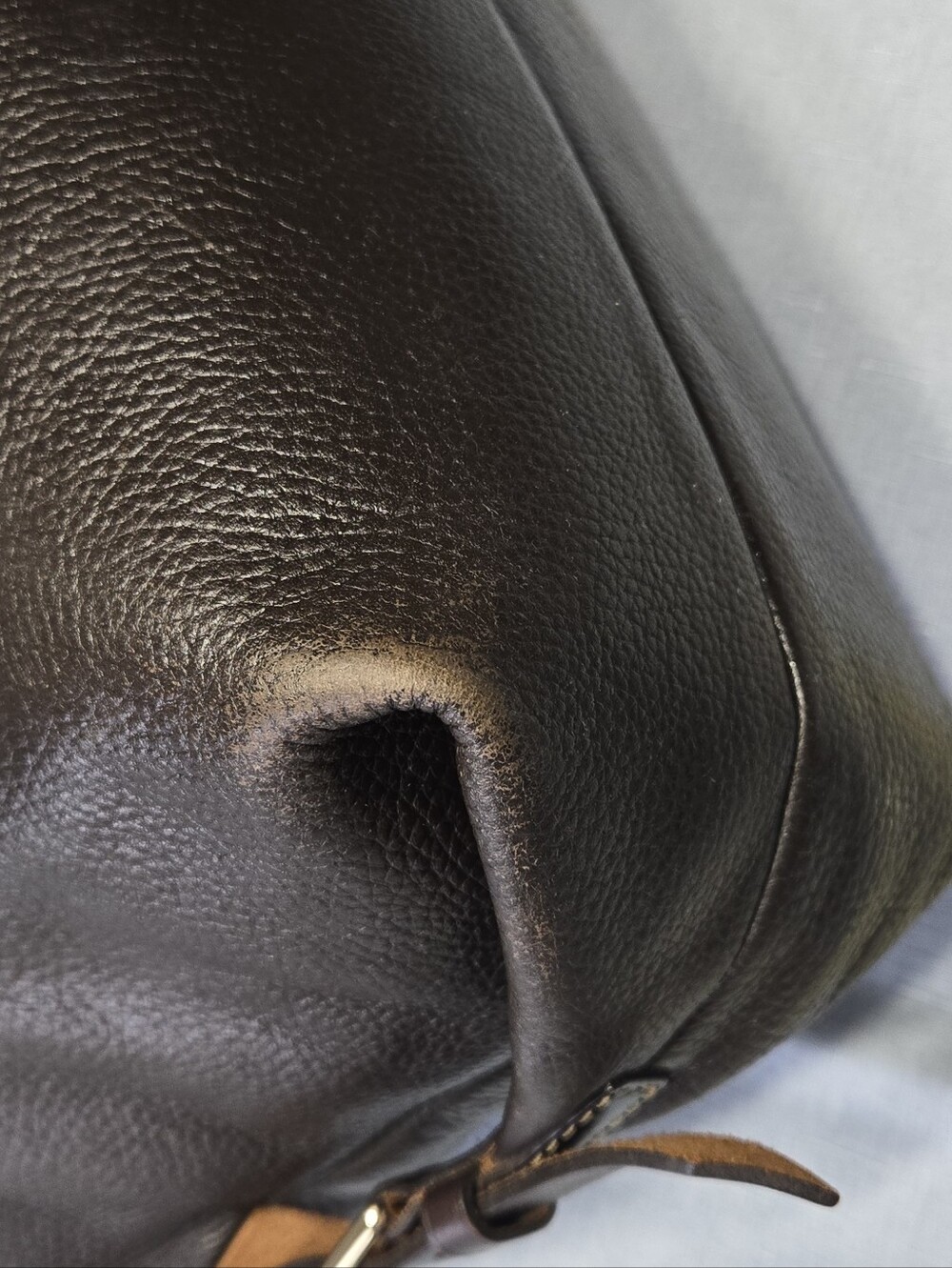 Dooney & Bourke Florentine Leather Hobo Shoulder Bag – Dark Brown Pebbled - Picture 7 of 17